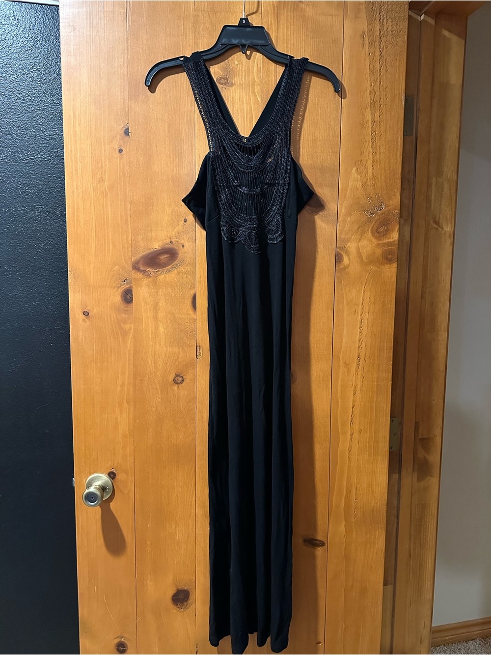 Black crochet Racerback Maxi Dress